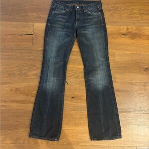 7 For All Mankind Bootcut Jeans in Dark Blue Denim